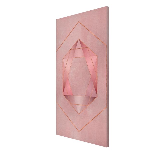 Quadros zen Geometry In Pink And Gold I