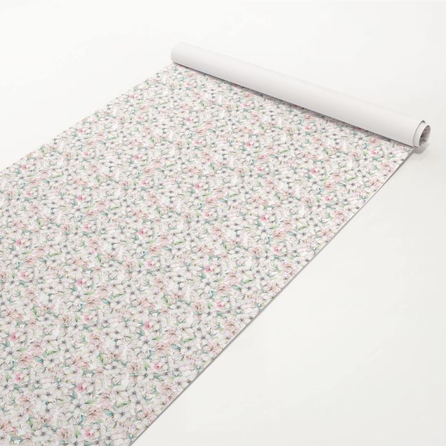 Papel autocolante para móveis padrões Cherry Blossom Watercolour