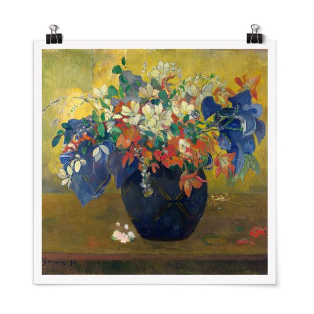 Quadros por movimento artístico Paul Gauguin - Flowers in a Vase