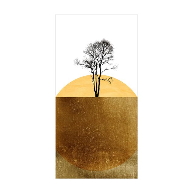 tapetes dourados Golden Sun With Tree