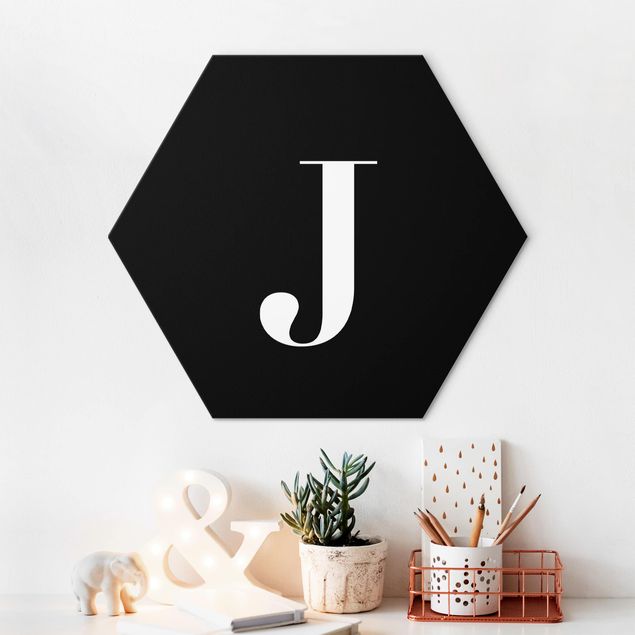 quadro de letras Letter Serif Black J