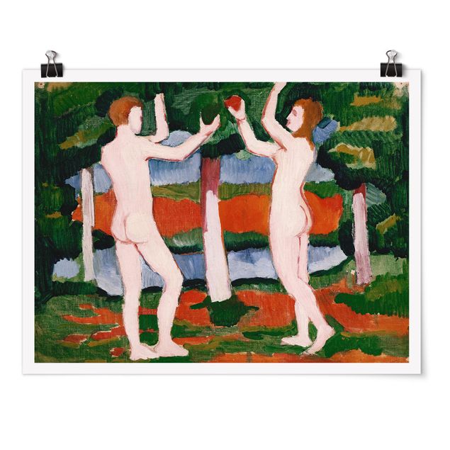 Posters quadros famosos August Macke - Adam And Eve