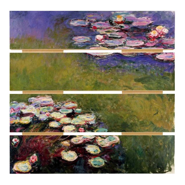 Quadros em madeira paisagens Claude Monet - Water Lilies