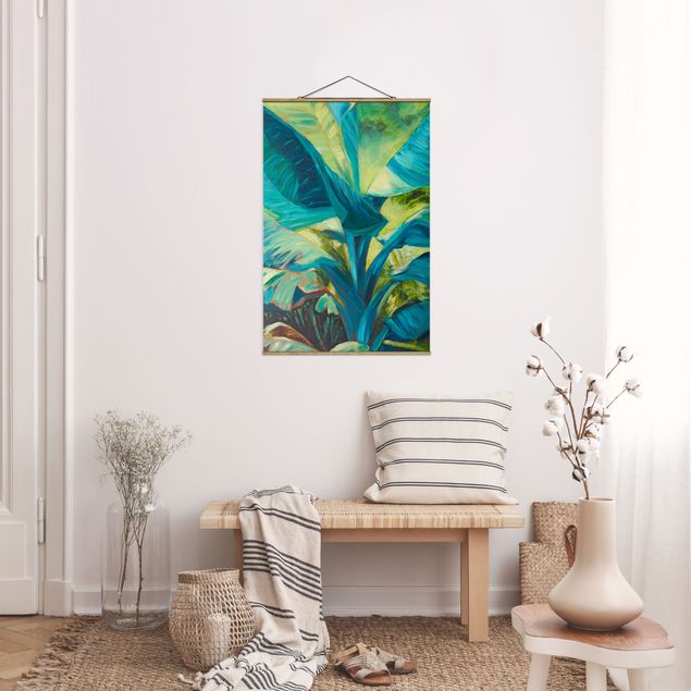 quadros de flores Banana Leaf With Turquoise II