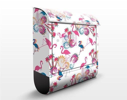 Caixas de correio animais Flamingo Designmuster