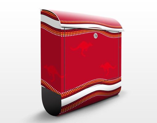 caixa de correio vermelha Red Kangaroo Pattern