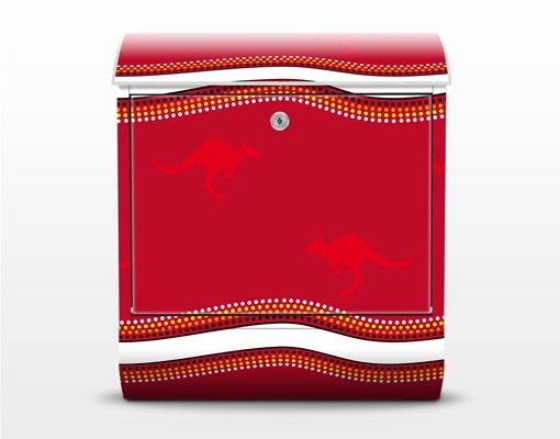 caixas de correio Red Kangaroo Pattern