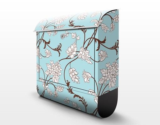 Caixas de correio em azul Light-blue Floral Design