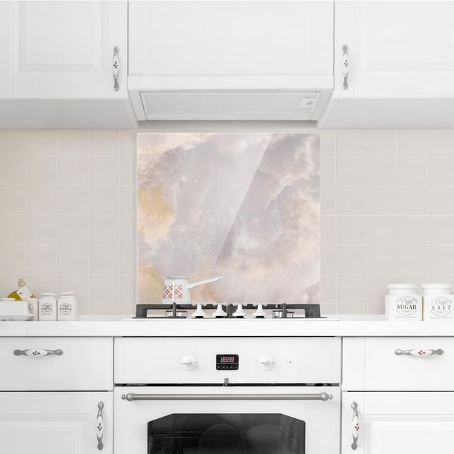 Painel anti-salpicos de cozinha imitação pedra Onyx Marble