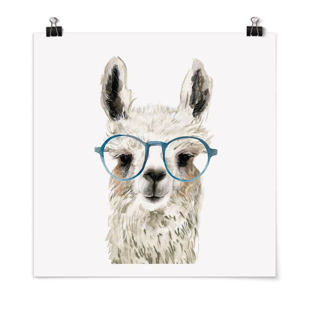 Posters animais Hip Lama With Glasses III
