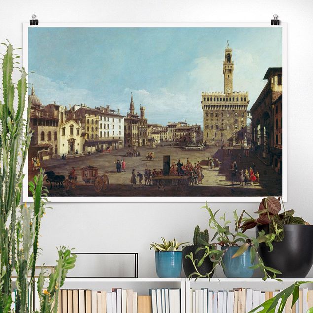 Quadros movimento artístico Expressionismo Bernardo Bellotto - The Piazza della Signoria in Florence