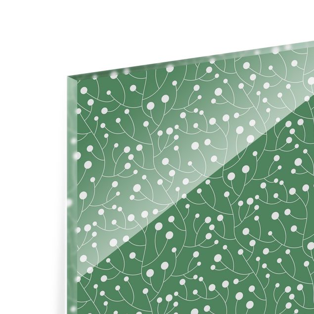 Painel anti-salpicos de cozinha Natural Pattern Growth With Dots On Green