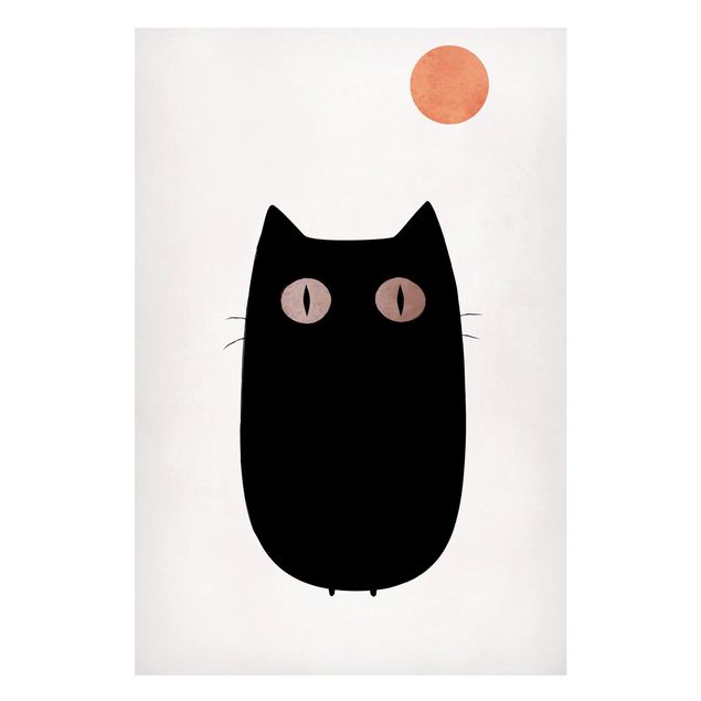 Quadros gatos Black Cat Illustration