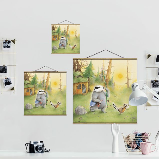 quadros decorativos para sala modernos Vasily and Sibelius Go Fishing