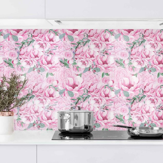 decoraçoes cozinha Pink Flower Dream Pastel Roses In Watercolour  II