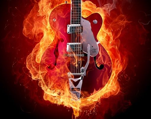 Móveis para lavatório Guitar In Flames