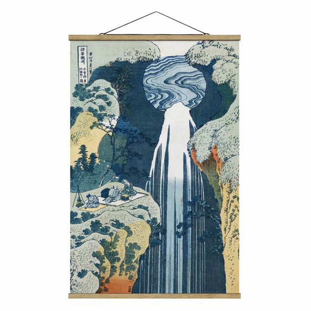 quadro com paisagens Katsushika Hokusai - The Waterfall of Amida behind the Kiso Road