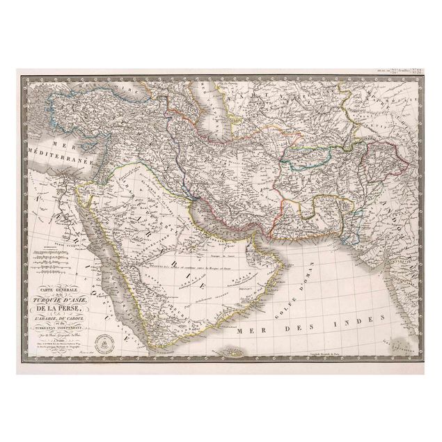 Quadros magnéticos mapas Vintage Map In The Middle East