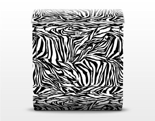Caixas de correio em preto Zebra Pattern Design