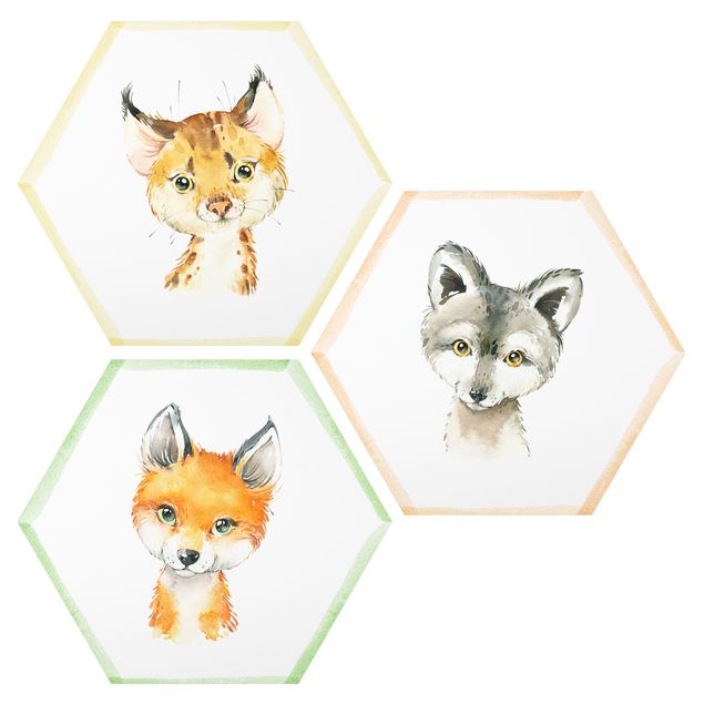 Quadros forex Watercolour Forest Animals Set III