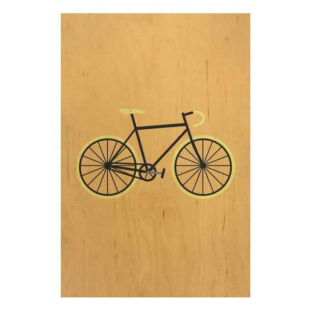 quadros para parede Bicycle In Yellow