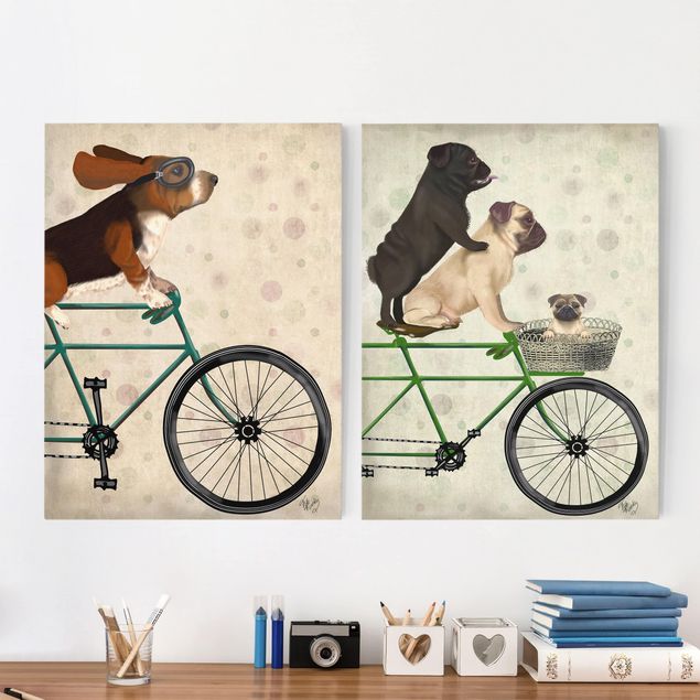 decoraçoes cozinha Cycling - Basset And Pugs Set I