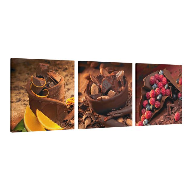 Quadros decorativos Chocolate With Fruit And Almonds