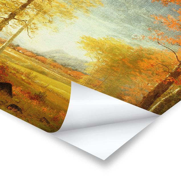 Posters quadros famosos Albert Bierstadt - Autumn In Oneida County, New York