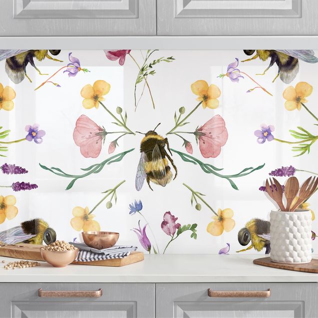decoraçoes cozinha Bees With Flowers
