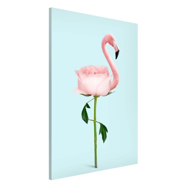 Quadros magnéticos flores Flamingo With Rose