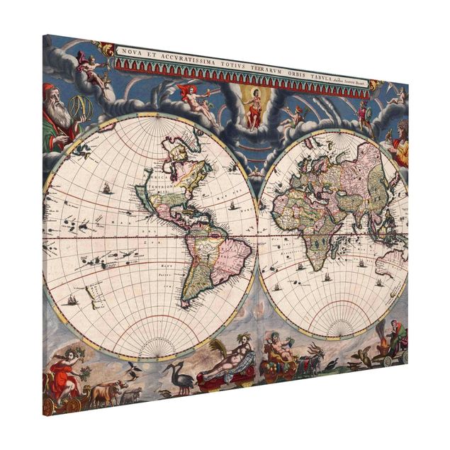 decoraçoes cozinha Historic World Map Nova Et Accuratissima Of 1664