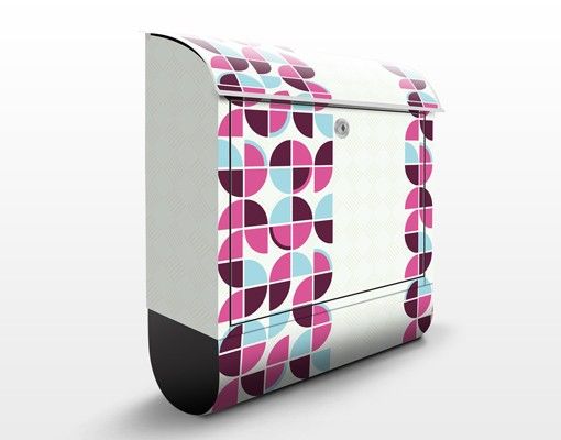 Caixas de correio multicoloridas Retro Circles Pattern Design