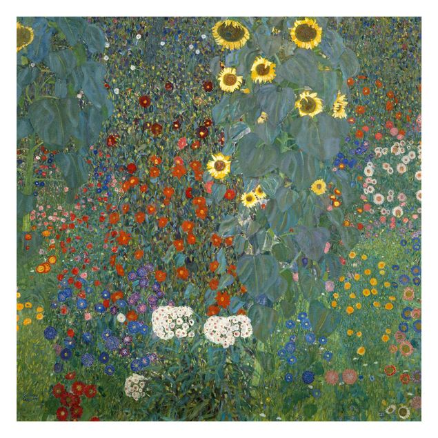 papel parede de flor Gustav Klimt - Garden Sunflowers