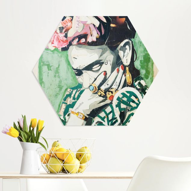 decoraçao para parede de cozinha Frida Kahlo - Collage No.3