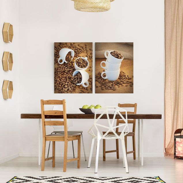 quadros modernos para quarto de casal 3 espresso cups with coffee beans