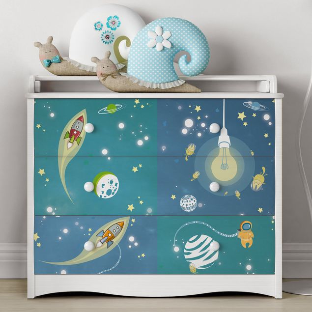 decoração quarto bebé Universe And Astronaut Set