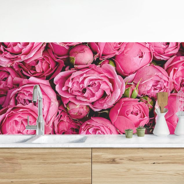 decoraçao para parede de cozinha Pink Peonies