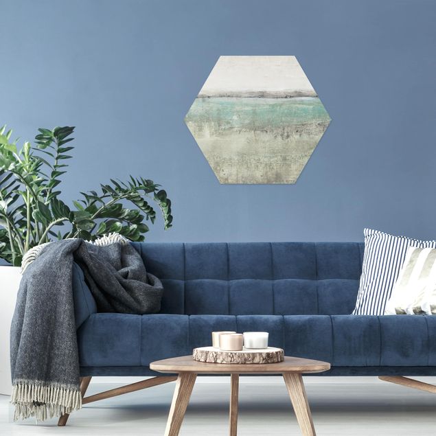 quadros modernos para quarto de casal Horizon Over Turquoise I
