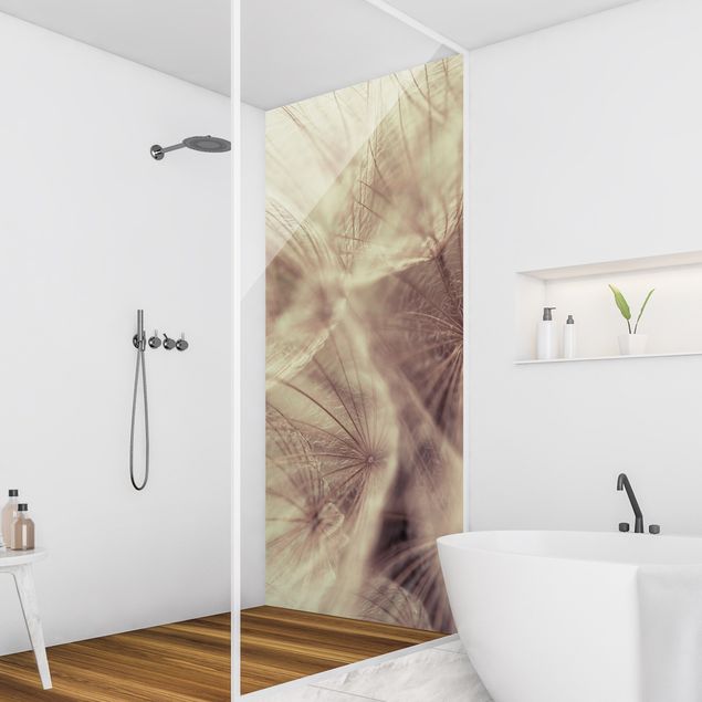 Revestimento de parede para duche Detailed Dandelion Macro Shot With Vintage Blur Effect