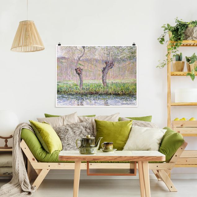 Quadros movimento artístico Impressionismo Claude Monet - Willow Trees Spring