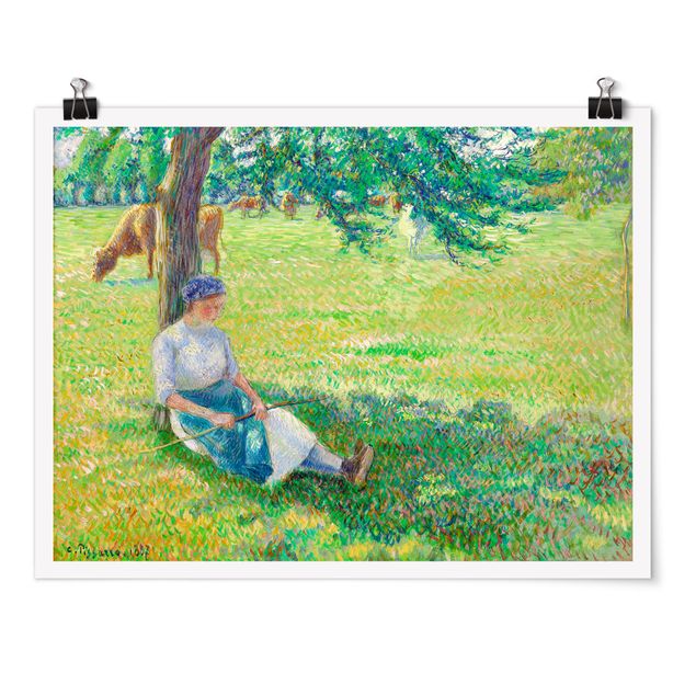 Quadros movimento artístico Romantismo Camille Pissarro - Cowgirl, Eragny