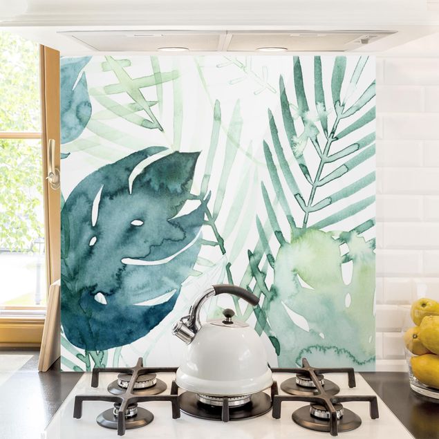 decoraçao para parede de cozinha Palm Fronds In Water Color I