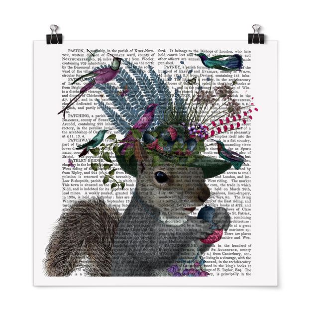Posters animais Fowler - Squirrel With Acorns