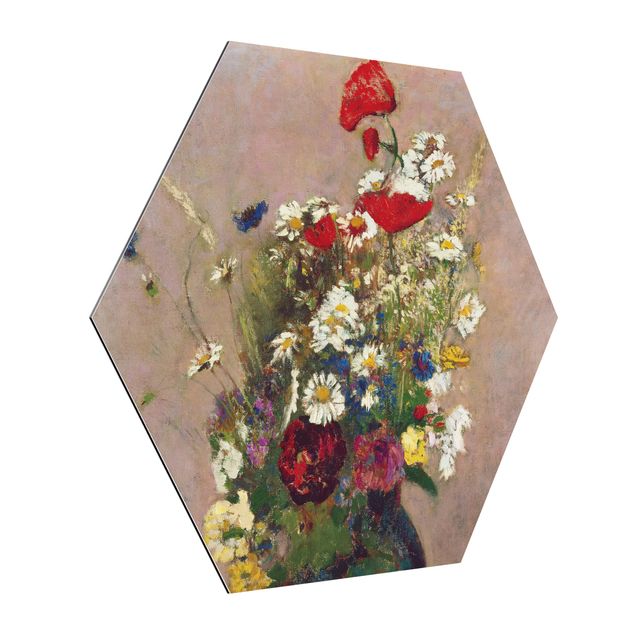 Quadros florais Odilon Redon - Flower Vase with Poppies