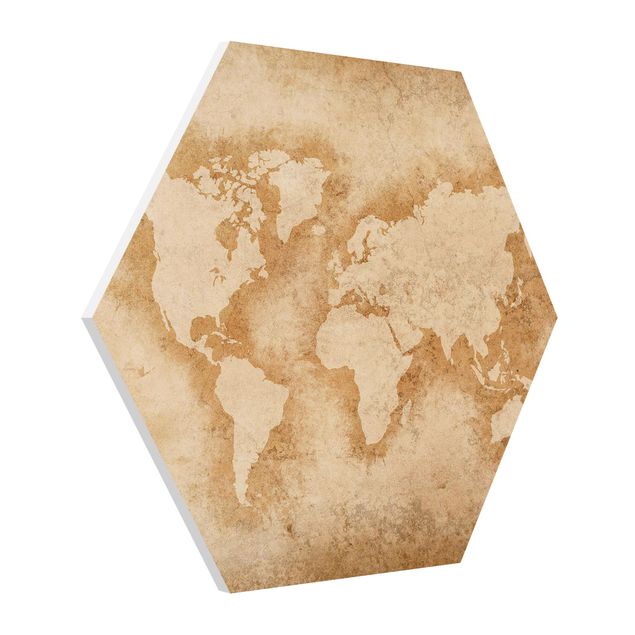 Quadros retro Antique World Map