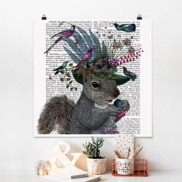 Posters frases Fowler - Squirrel With Acorns