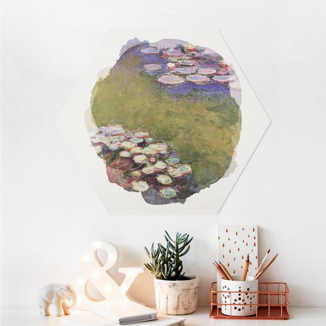 Quadros movimento artístico Impressionismo WaterColours - Claude Monet - Water Lilies