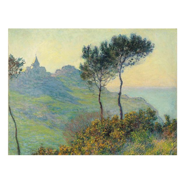 Quadros montanhas Claude Monet - The Church Of Varengeville At Evening Sun