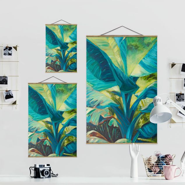 decoração quadros Banana Leaf With Turquoise II