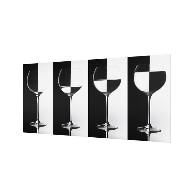Painel anti-salpicos de cozinha Wine Glasses In Black & White